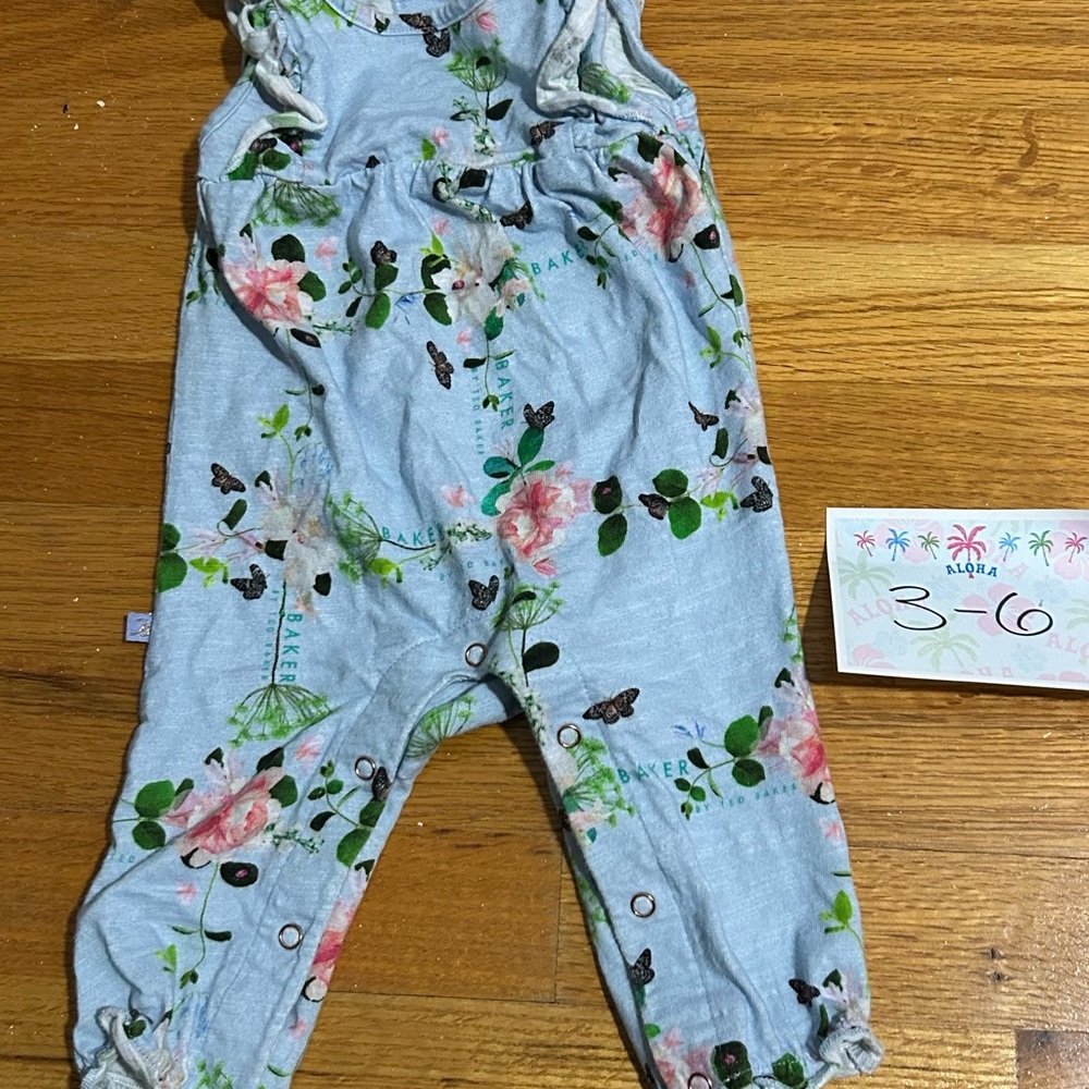 Baker by Ted Baker Light Blue Floral Kids Overalls